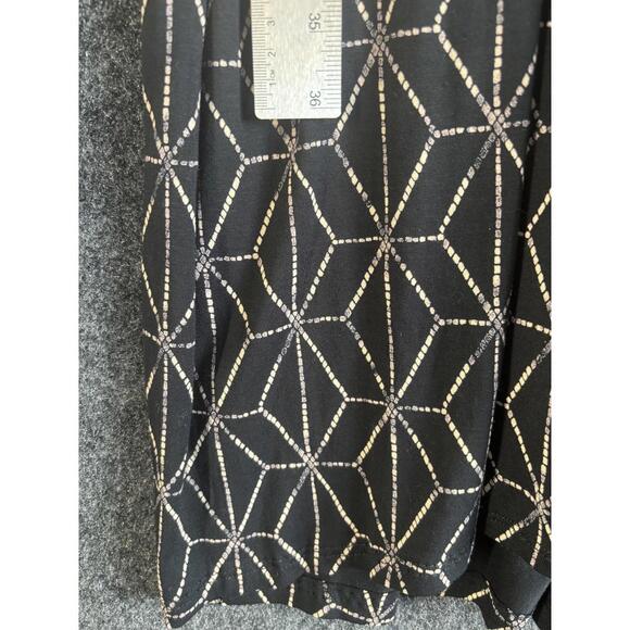 Ava & Viv Dress Women 3X Plus Black Geometric Sheath Midi Short Sleeve Casual - Picture 3 of 6